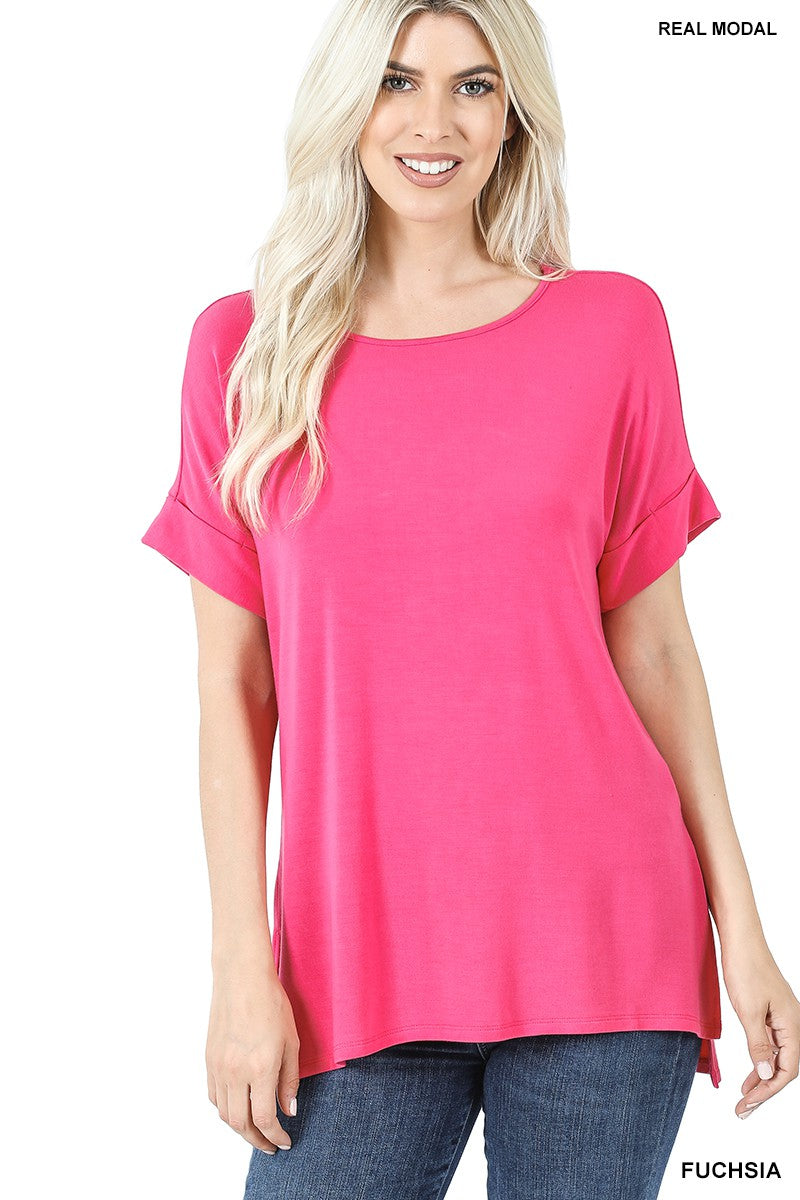 Miley Modal Top- Fuchsia