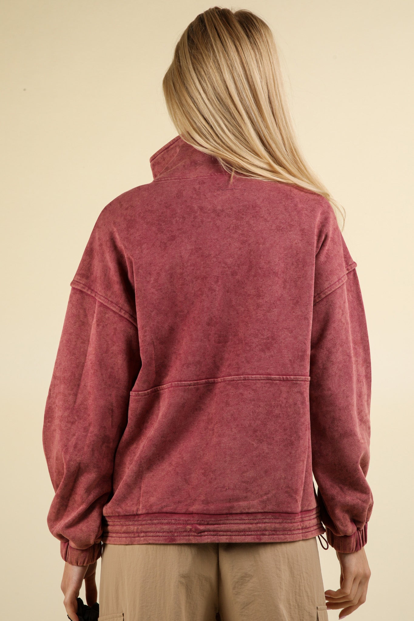 Mineral Washed Button Down Pullover