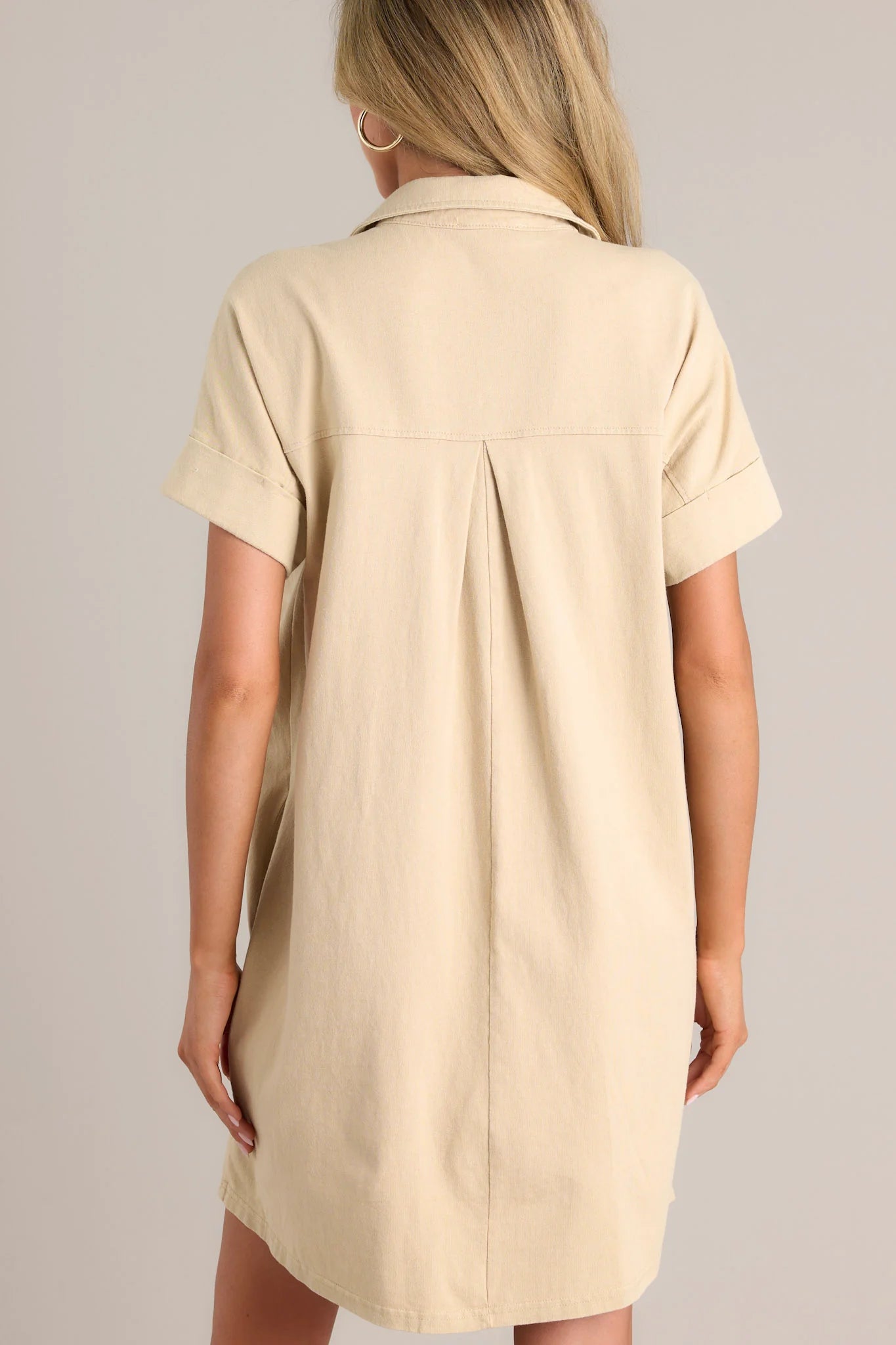 Totally Tan Collared Mini Dress