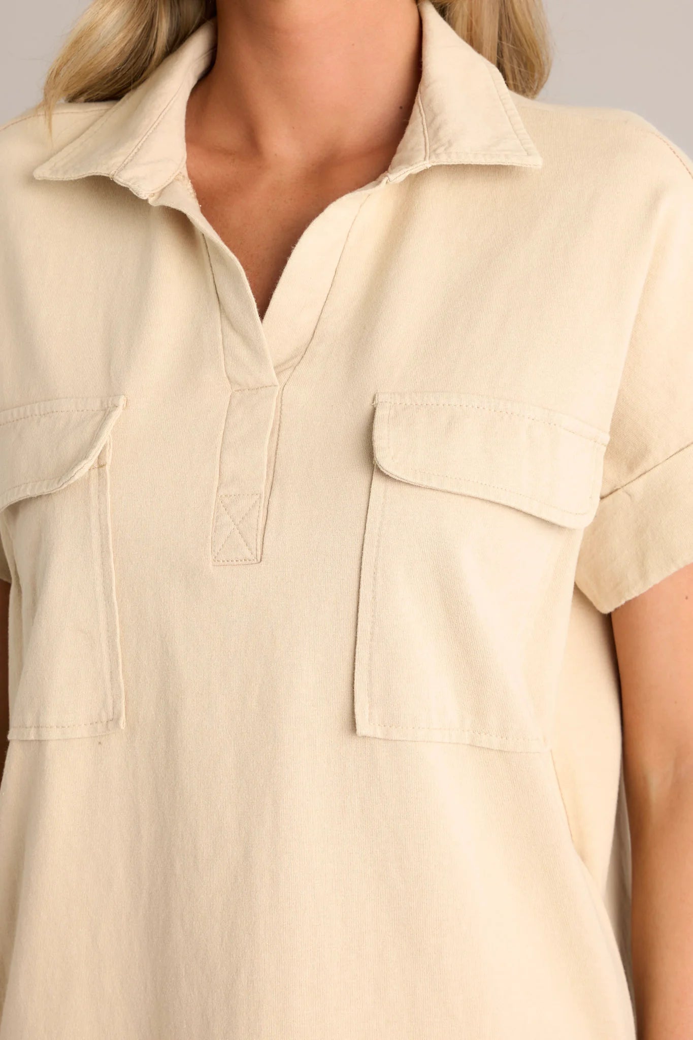 Totally Tan Collared Mini Dress
