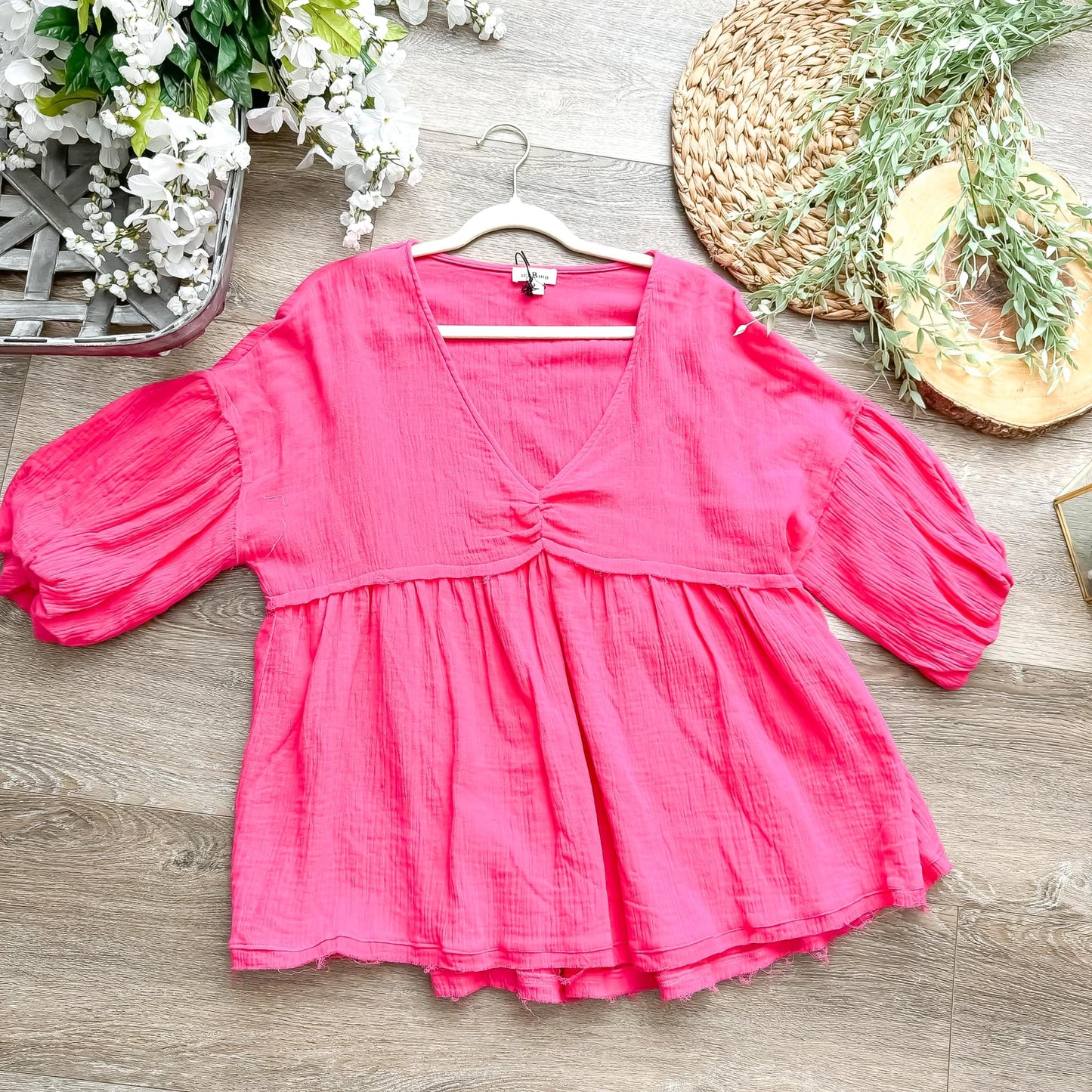 Holly Hot Pink Gauze Top