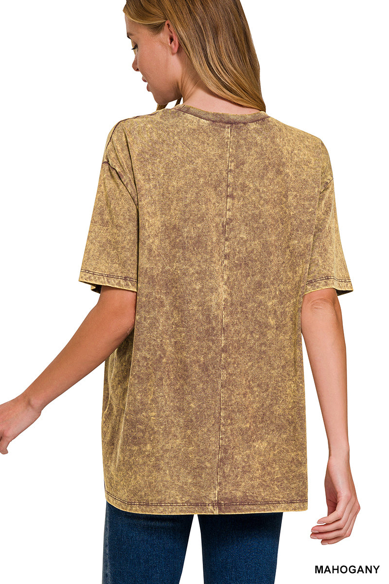 Lucky Break Mineral Wash Top- Mahogany
