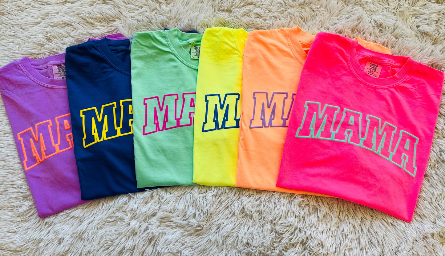 Summer Neon Mama Puff Graphic Tee