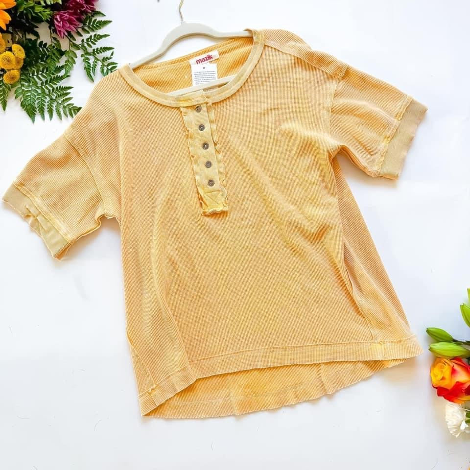 Dandelion Raw Edge Henley Top