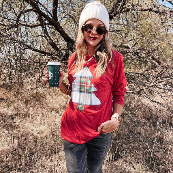 Tartan Plaid Christmas Tree Tee