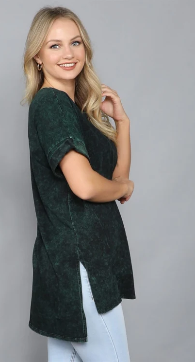Mineral Wash Tunic- Army Green