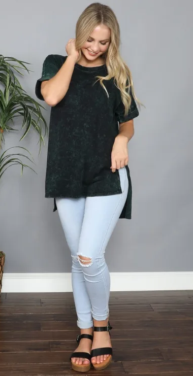 Mineral Wash Tunic- Army Green
