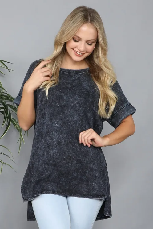 Mineral Wash Tunic- Navy