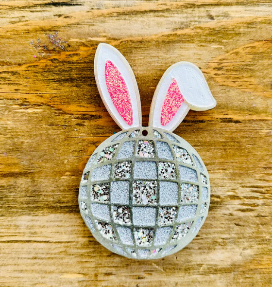 Disco Ball Bunny Car Freshie