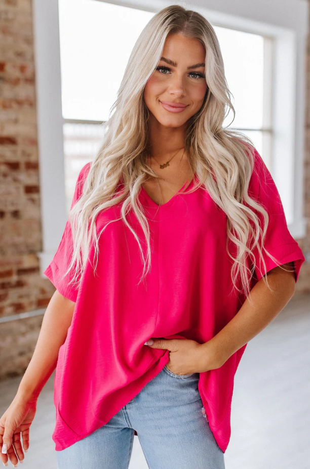 Tina V-Neck Dolman- Cabernet
