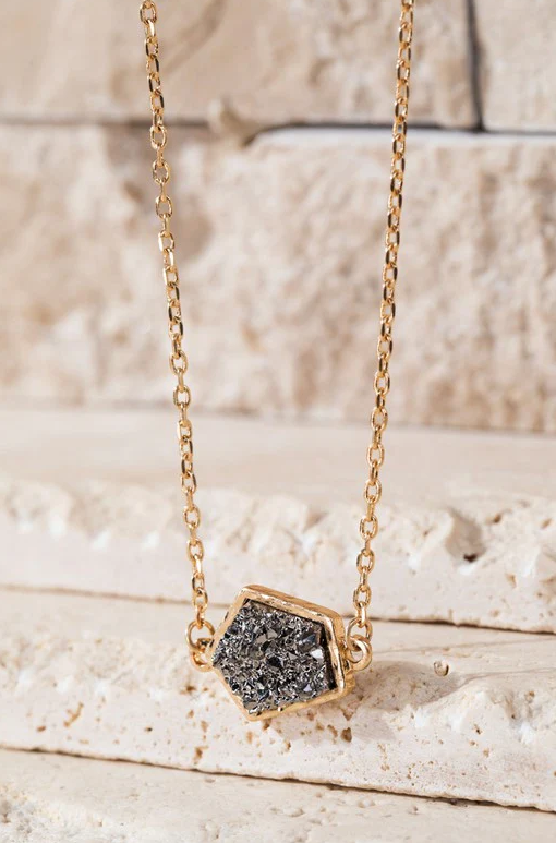 Short Druzy Necklace