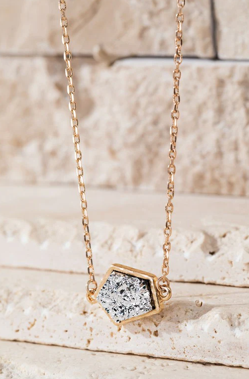 Short Druzy Necklace
