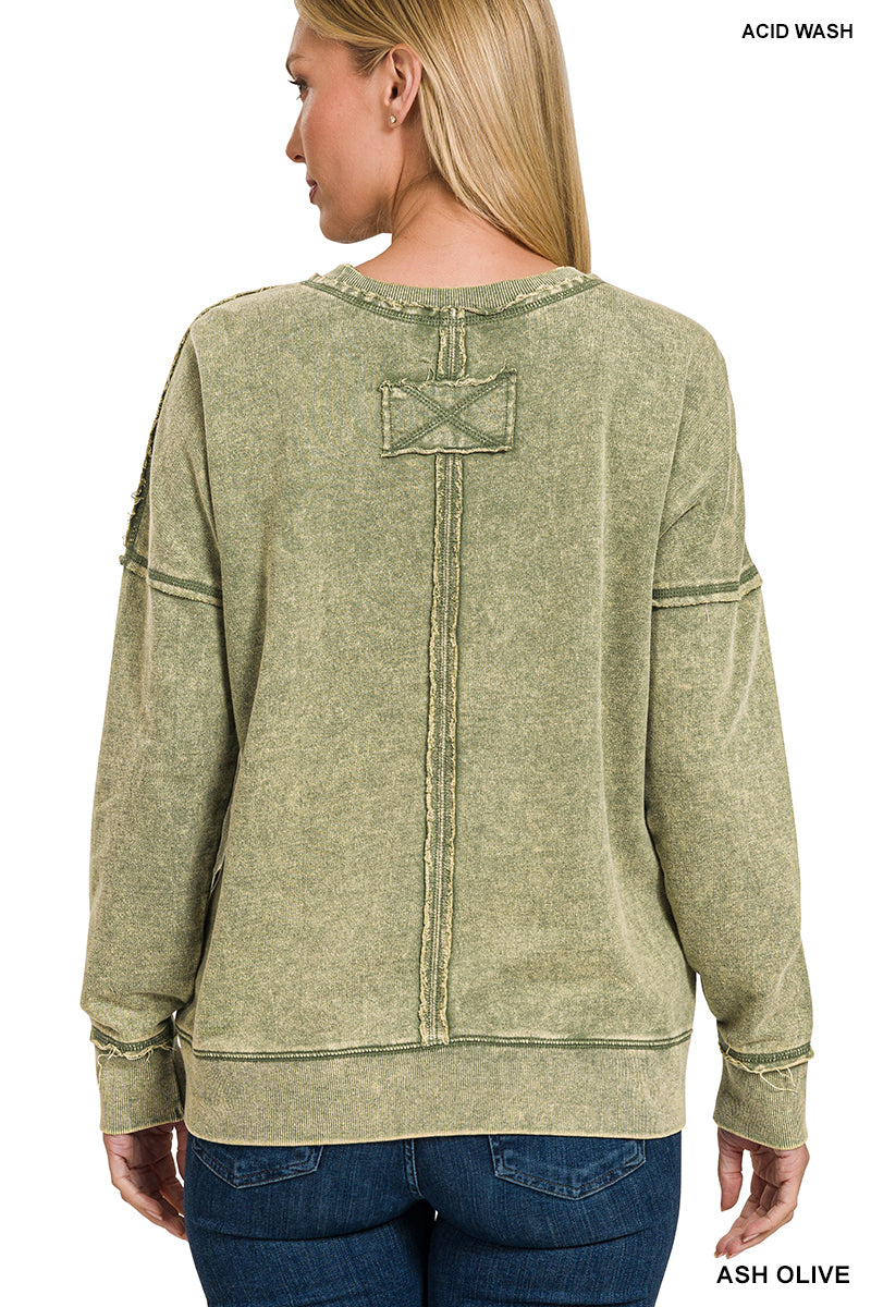 Retro Revival Pullover- Olive