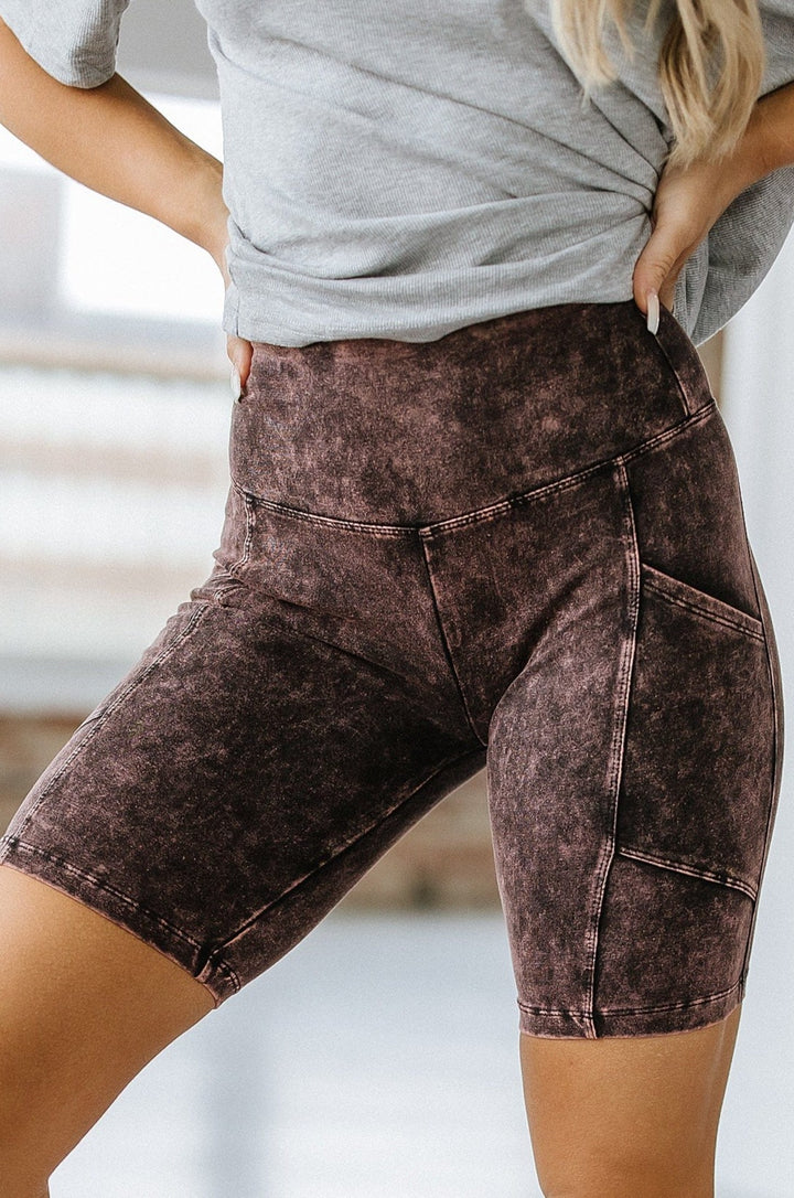 Mia Mineral Wash Biker Shorts