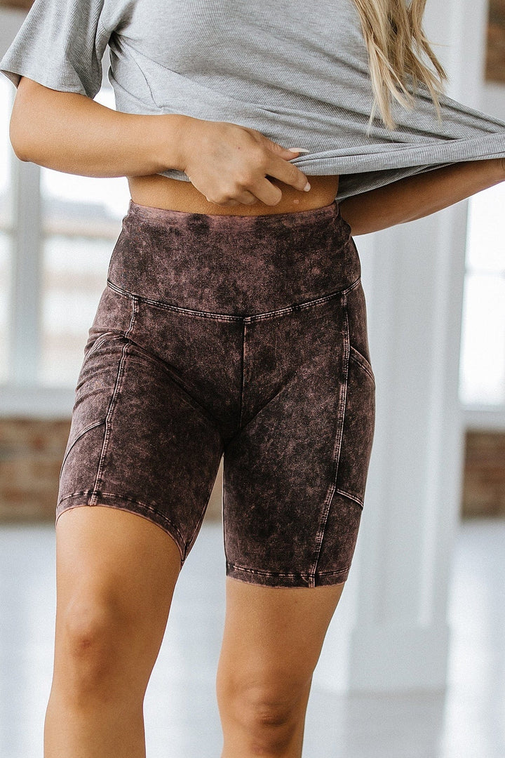 Mia Mineral Wash Biker Shorts