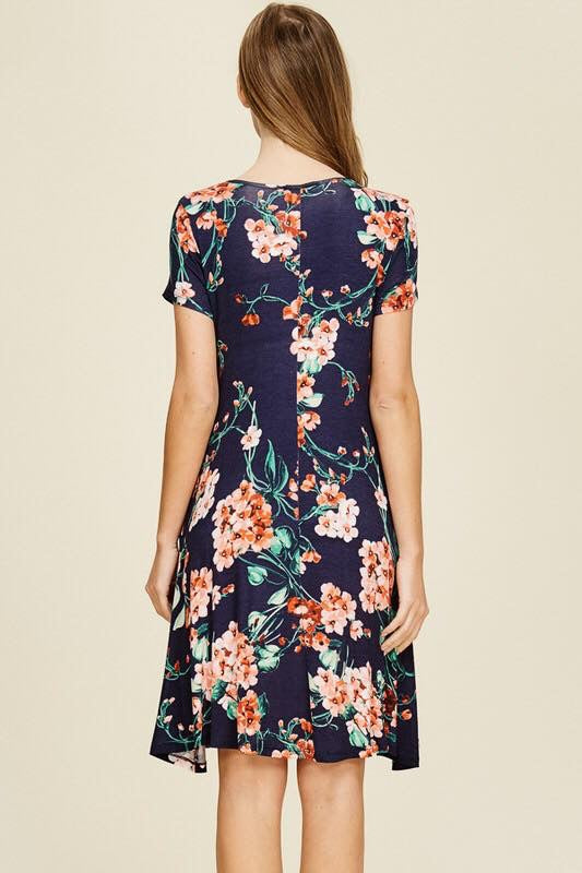 Navy Floral Dress