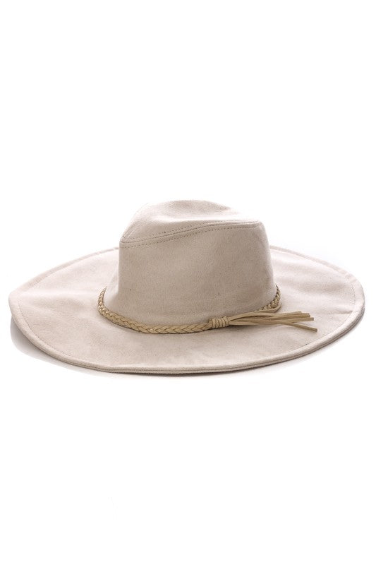 Brandi Faux Suede Braided Hat