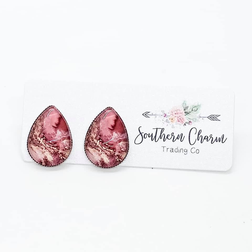 BIG AS TEXAS BLUSH MARBLE TEARDROPS