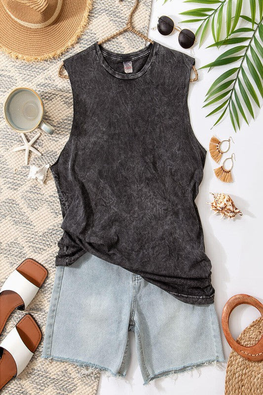 VINTAGE MINERAL GARMENT WASHED TANK