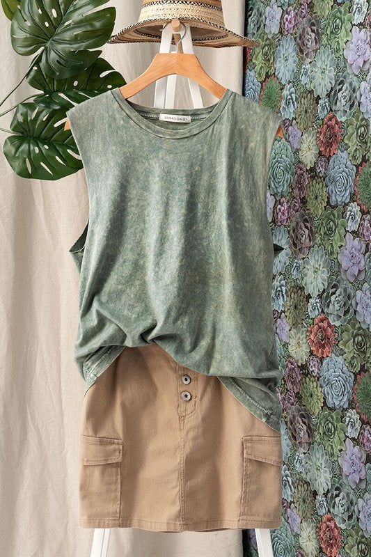 VINTAGE MINERAL GARMENT WASHED TANK