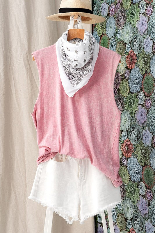 VINTAGE MINERAL GARMENT WASHED TANK