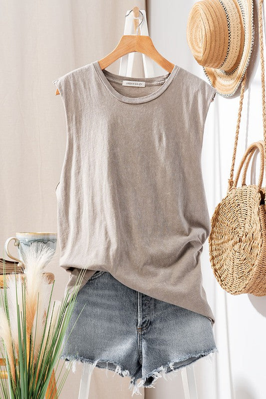 VINTAGE MINERAL GARMENT WASHED TANK