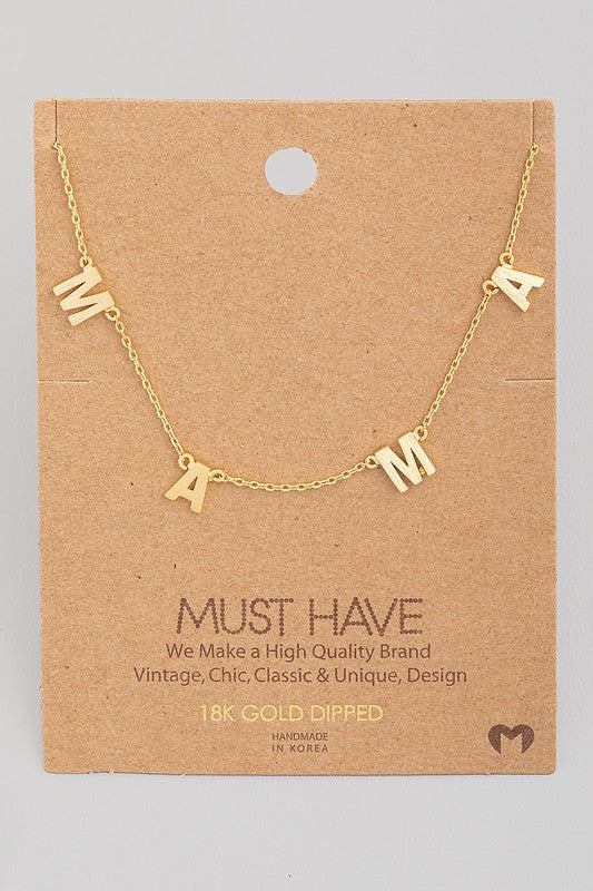 Dainty Mama Station Charm Necklace