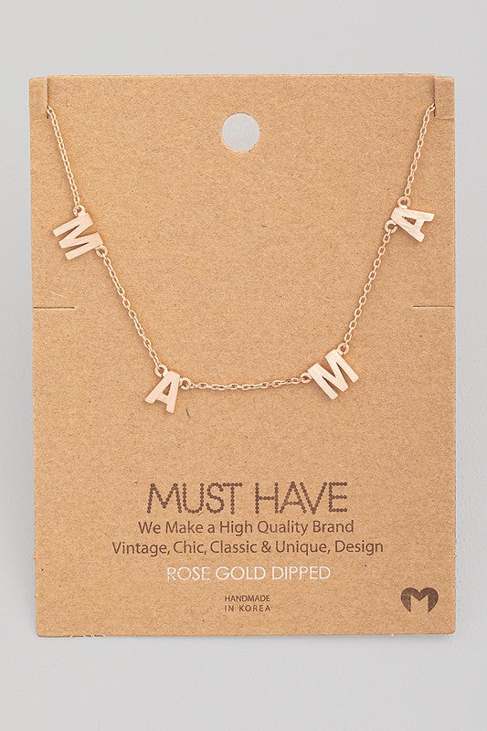 Dainty Mama Station Charm Necklace