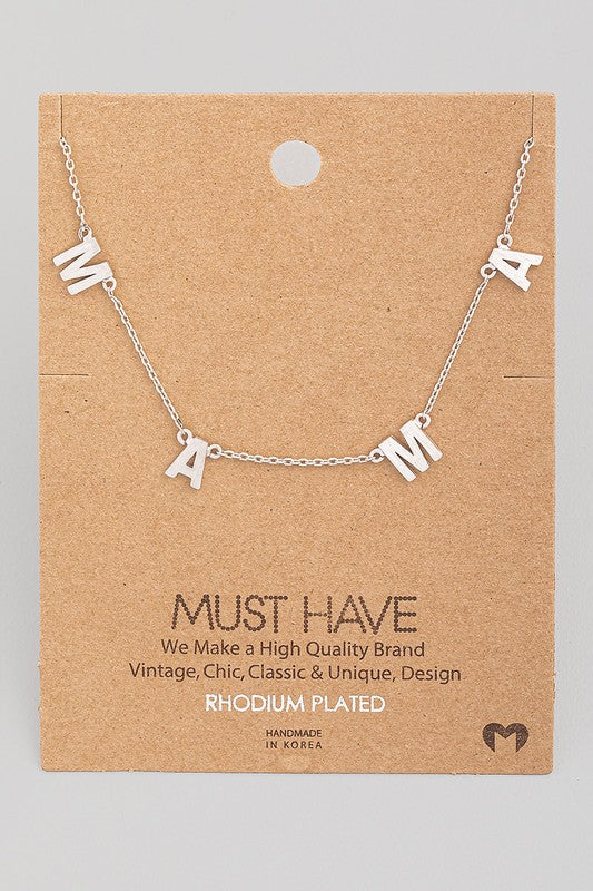 Dainty Mama Station Charm Necklace