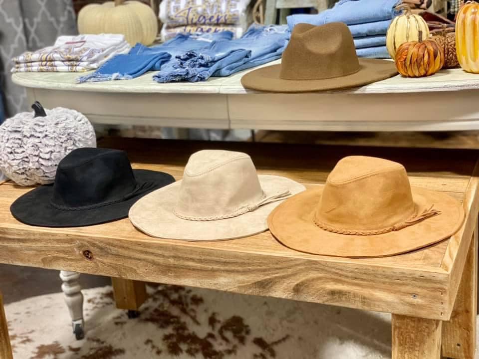 Brandi Faux Suede Braided Hat