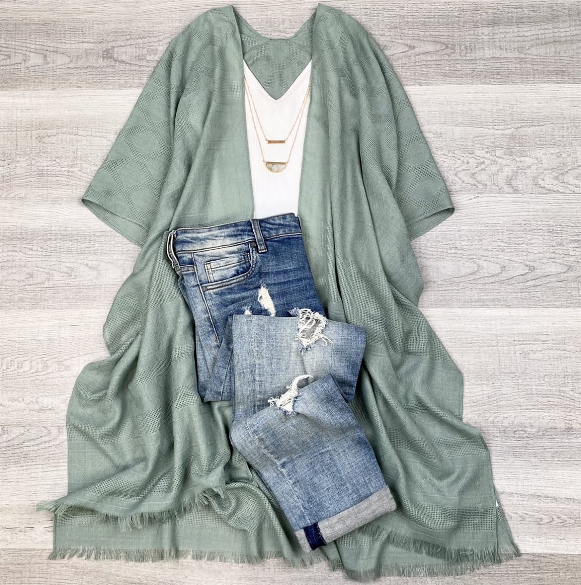 Diamond Embroidered Kimono