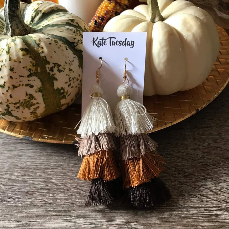 Earthtone Tassel Earrings - Annor's Boutique