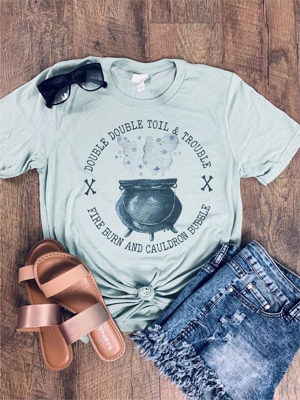 DOUBLE DOUBLE TOIL AND TROUBLE HALLOWEEN TEE