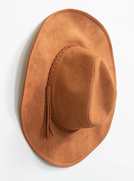 Brandi Faux Suede Braided Hat