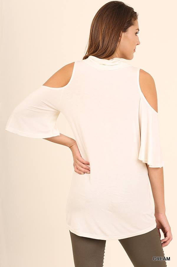 Cream Cold Shoulder Top