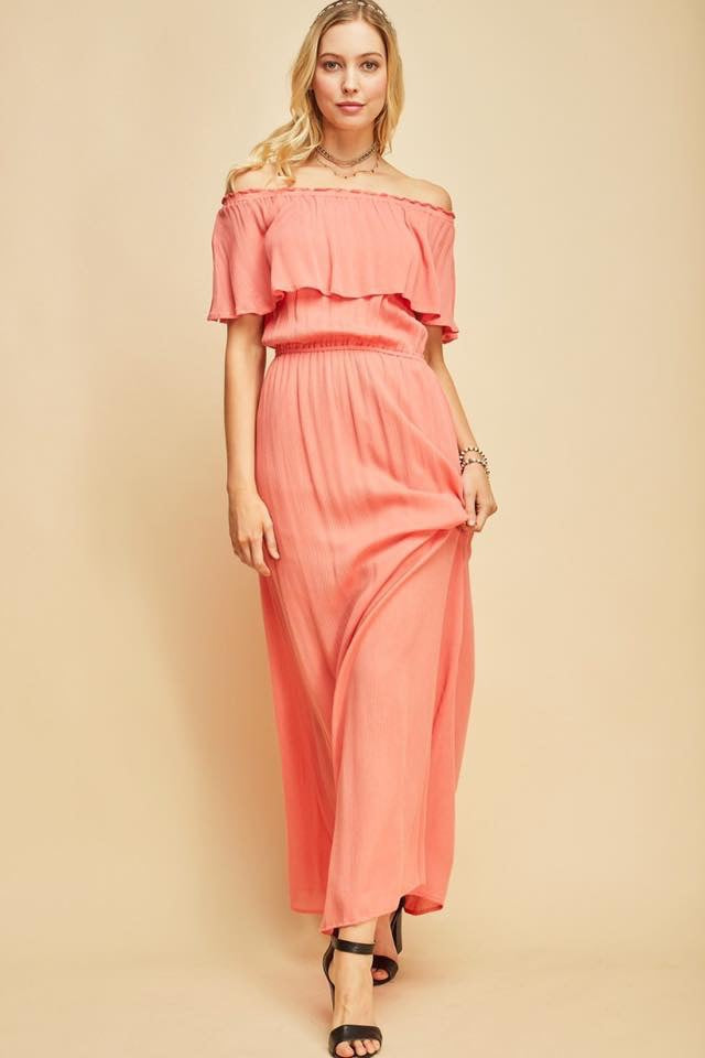 Cravin Coral Maxi Dress