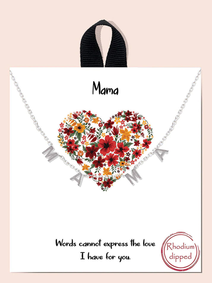 Mama Card Necklace