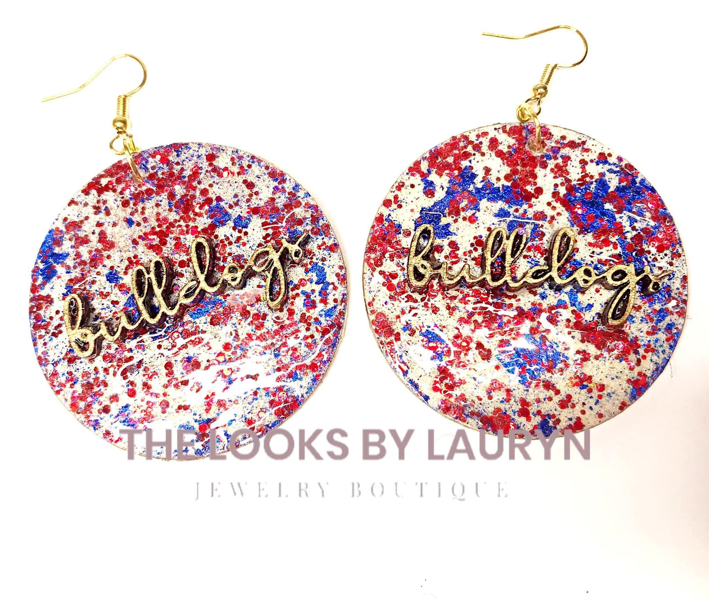 Raised Script Earrings