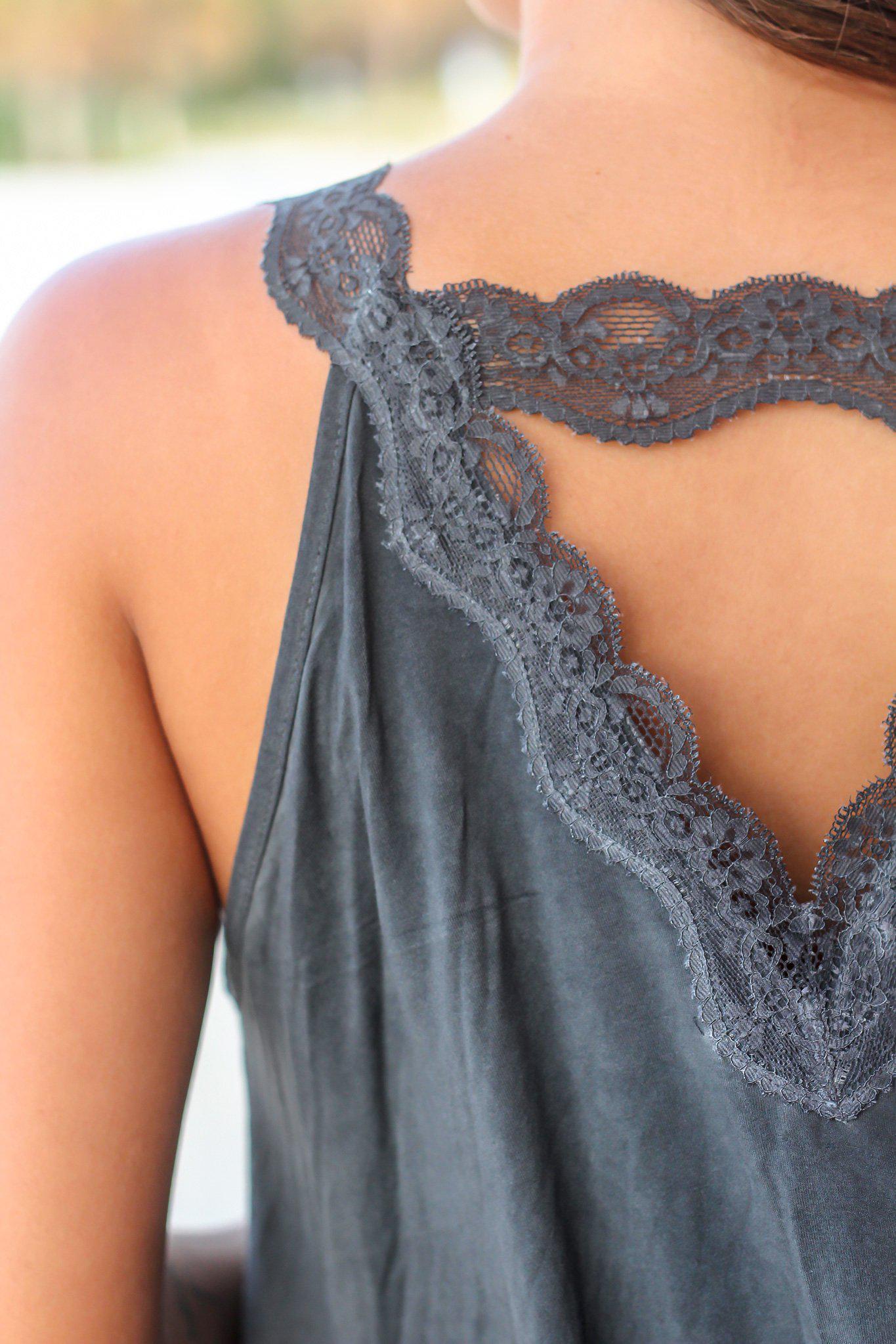 Lace Trim Halter Top