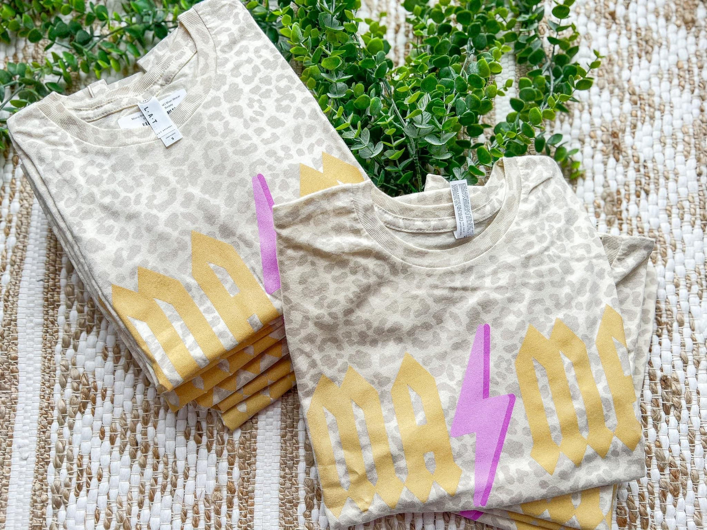 Mama Lighting Bolt Leopard Tee