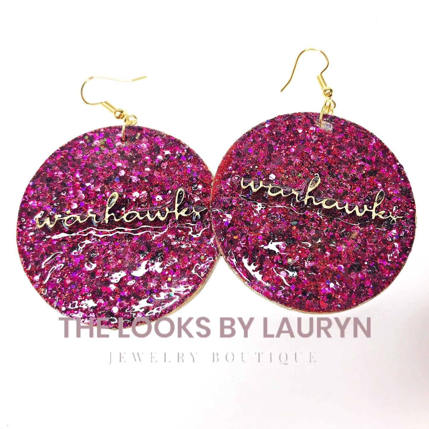 Raised Script Earrings