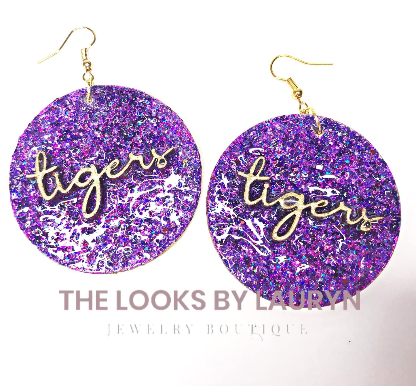 Raised Script Earrings