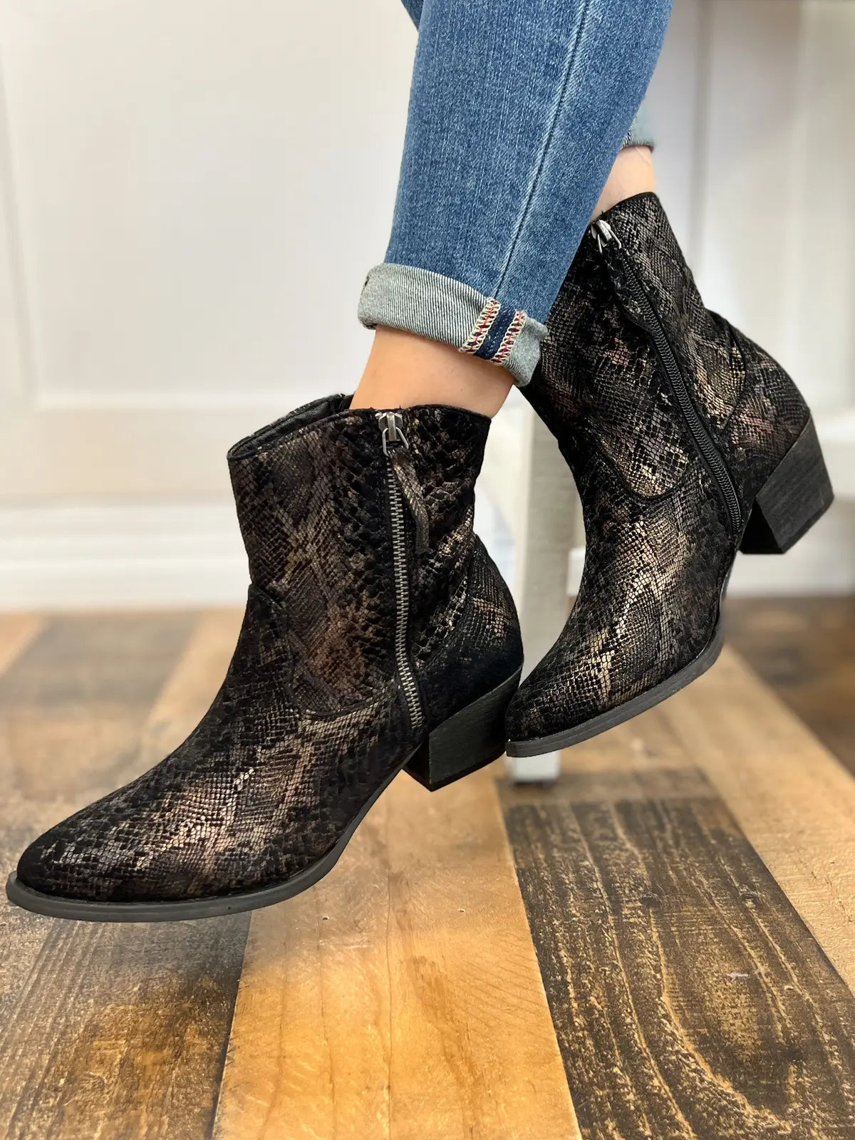 All About The Snakeskin Bootie