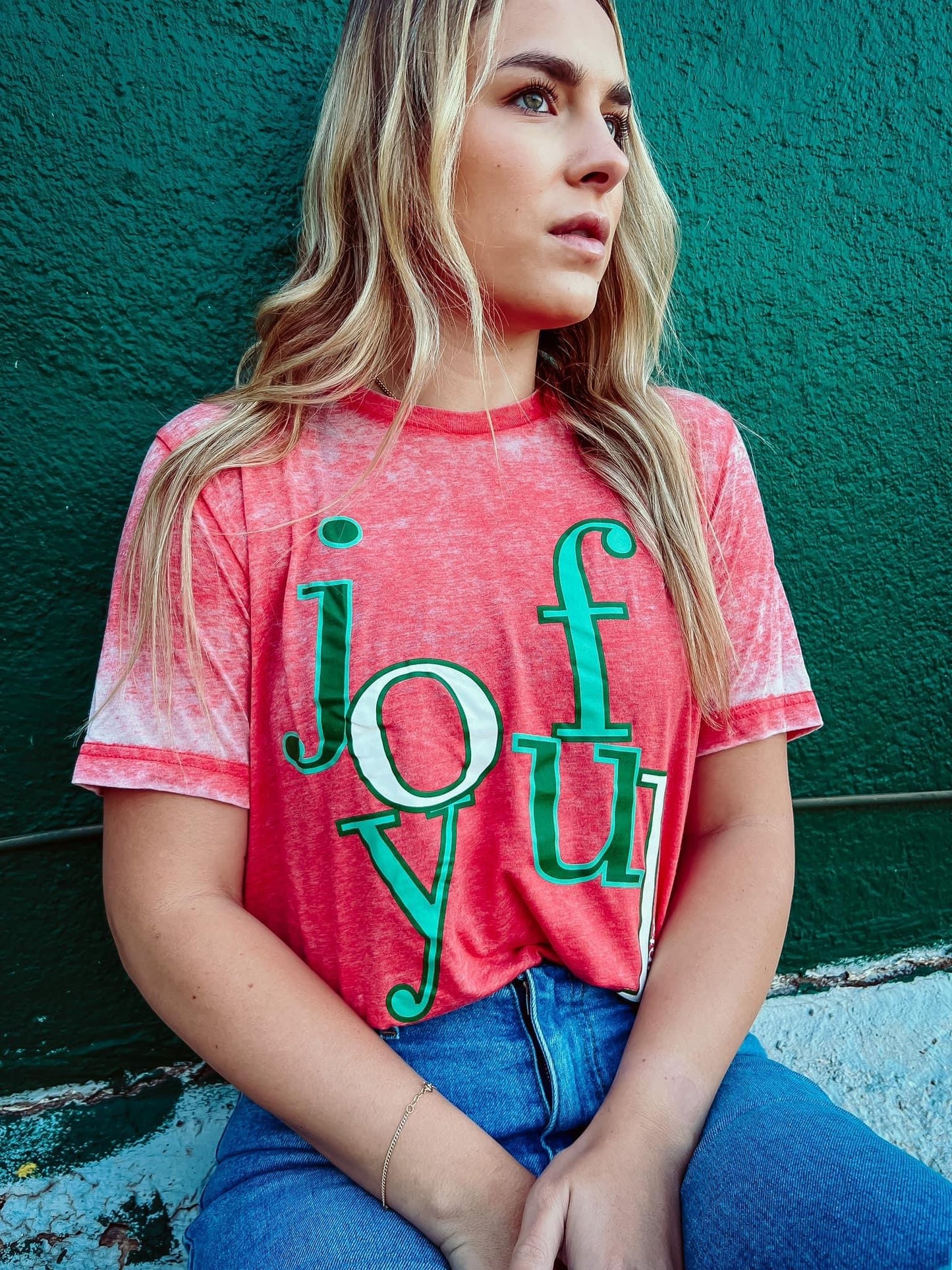Joyful Acid Wash Tee