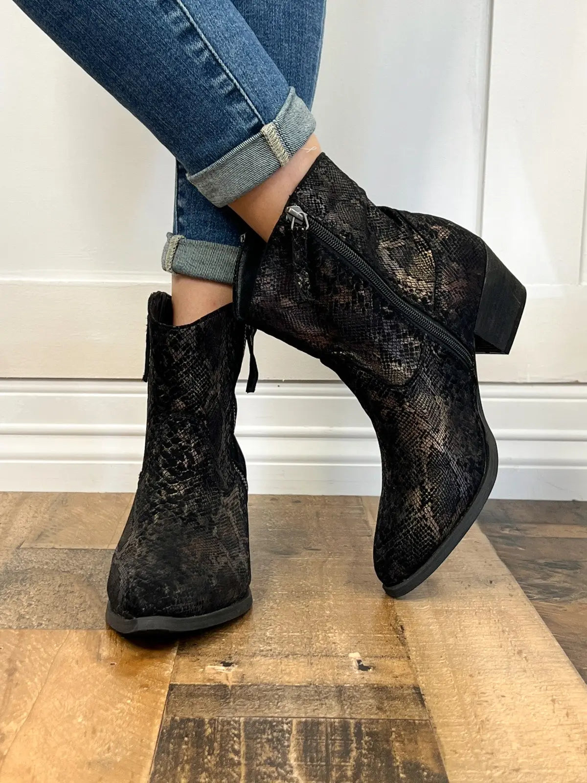 All About The Snakeskin Bootie