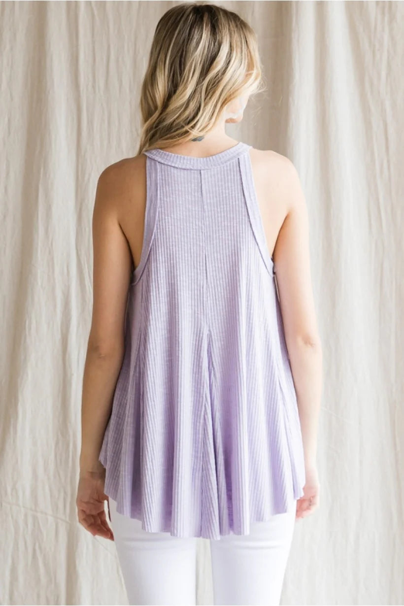 Remi Ribbed Tank Top- Lavender