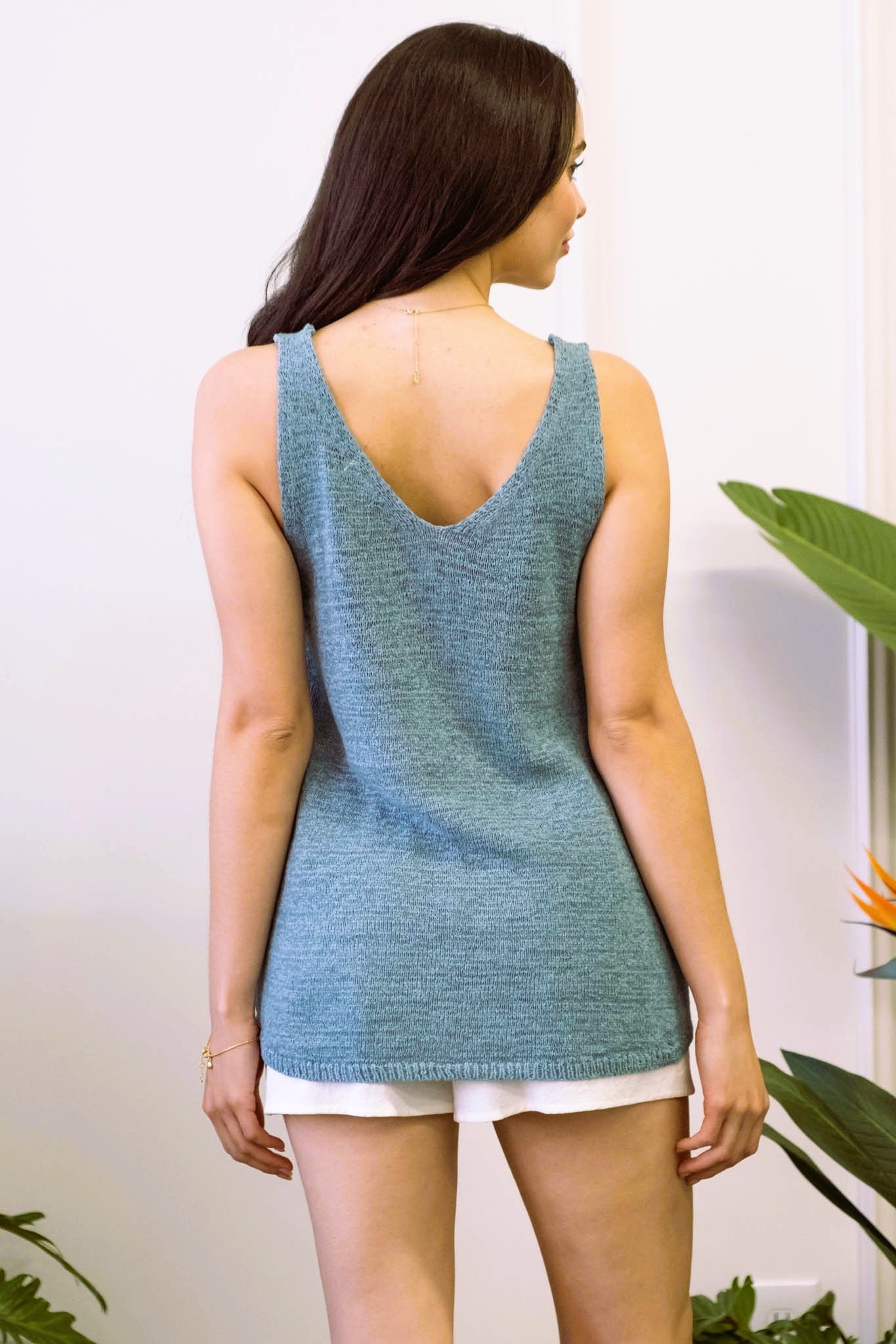 Cami Knit Pullover Tank- Teal