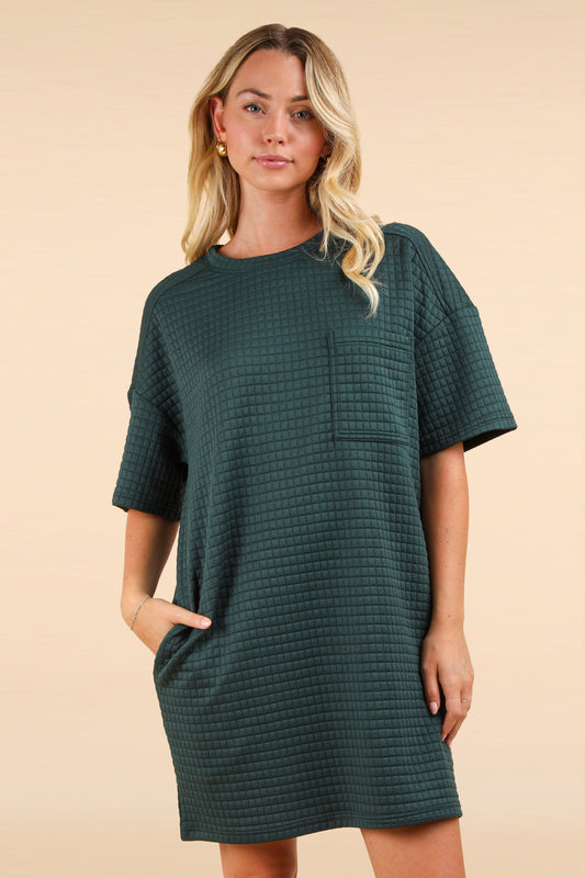 Cass Quilted Mini Shift Dress