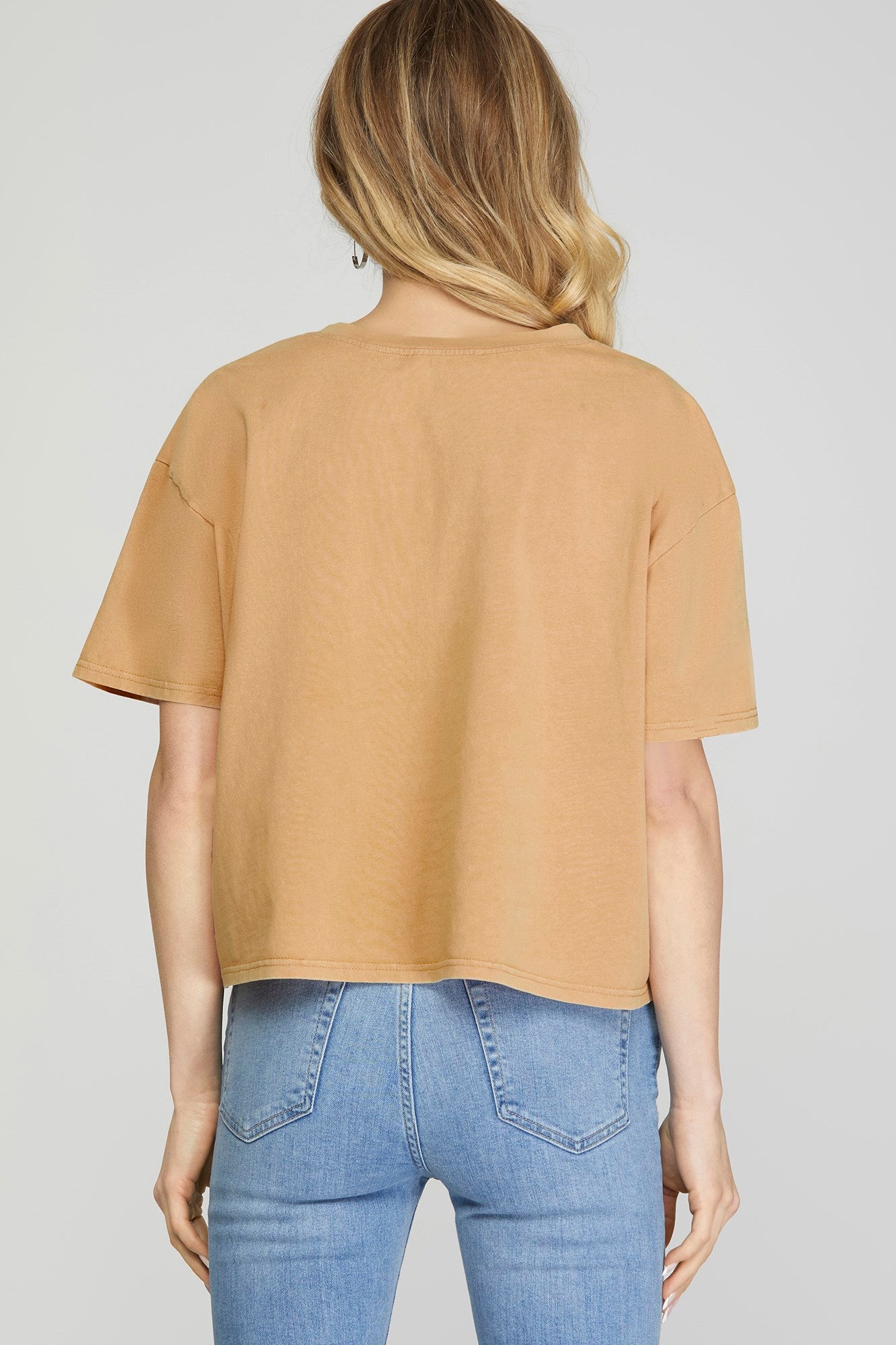 Toffee Pocket Washed Crop Top