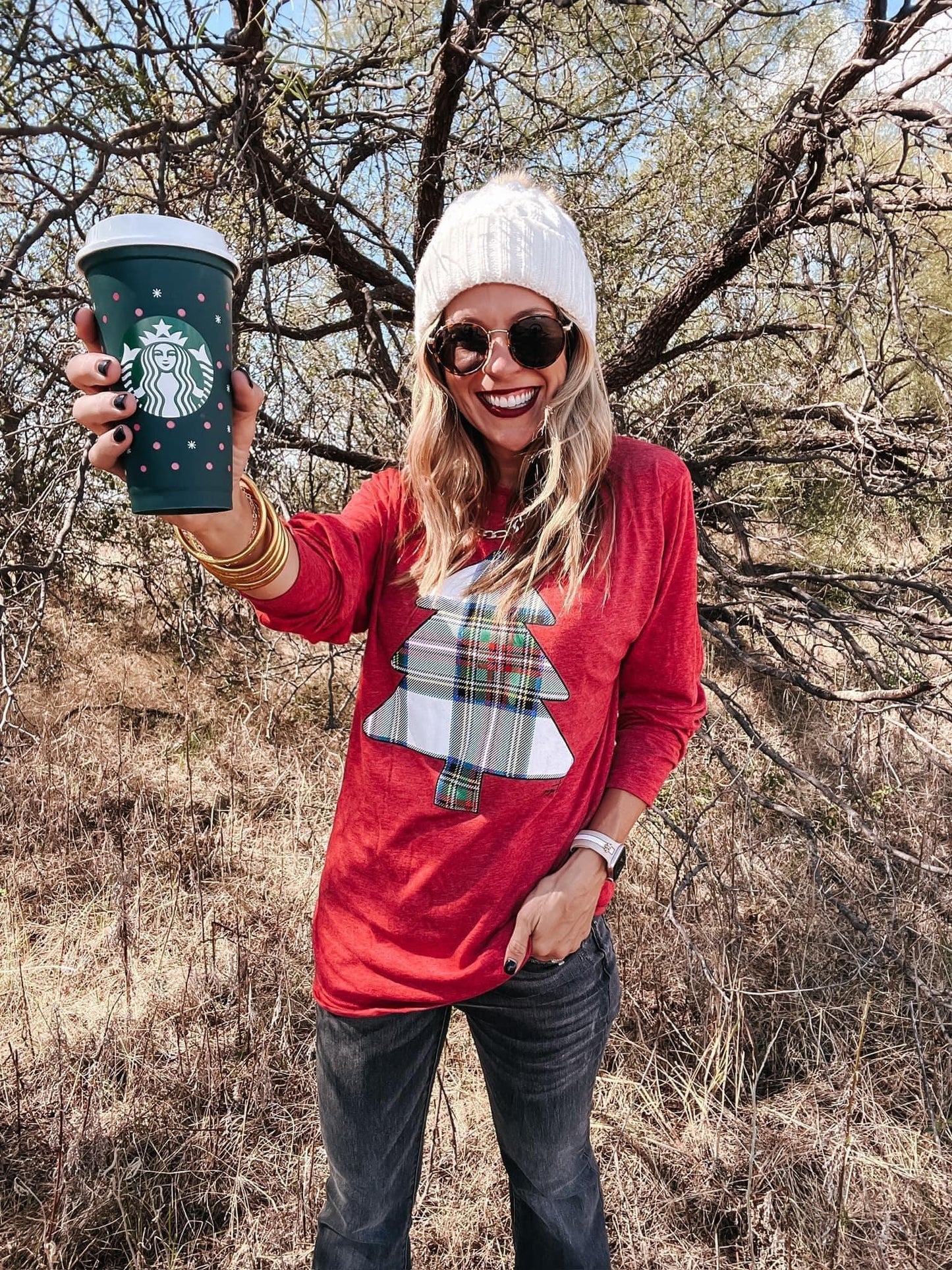 Tartan Plaid Christmas Tree Tee